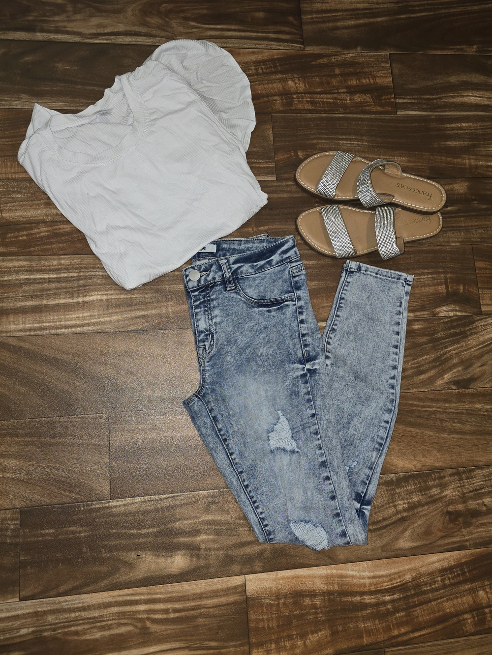 refuge Light Blue Acid-Wash Skinny Jeans